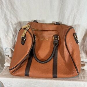 Maylea Brown Satchel with Black Accents